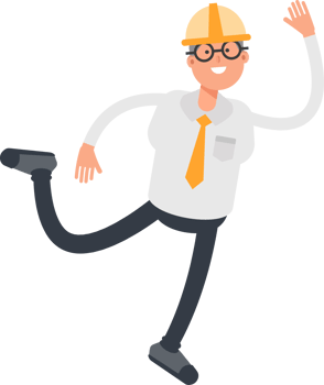 Architect Character Jumping and Flying png