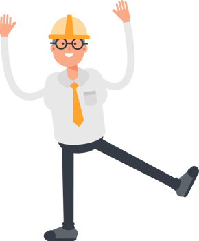 Architect Character Rising Hands Illustration png
