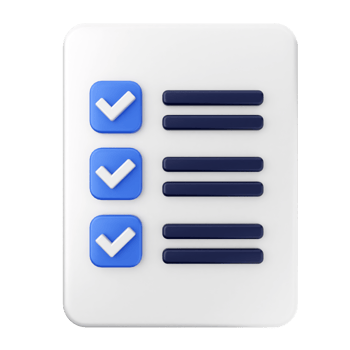 A checklist icon with blue and white check marks png
