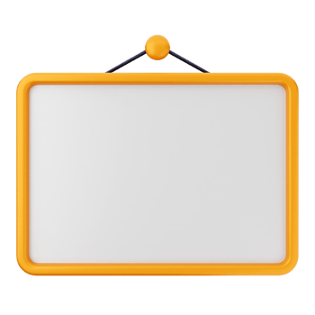 A white board with a yellow frame on a black background png