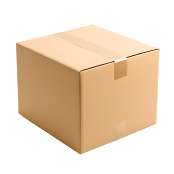 Beige Cardboard Box with Tape Ready for Shipping png