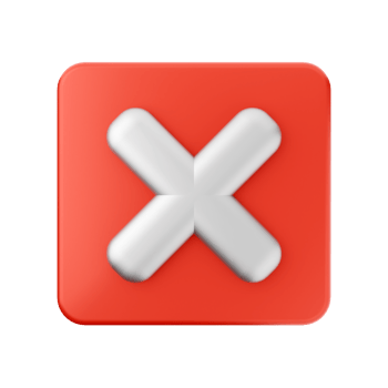 A red x sign with a white cross on it png