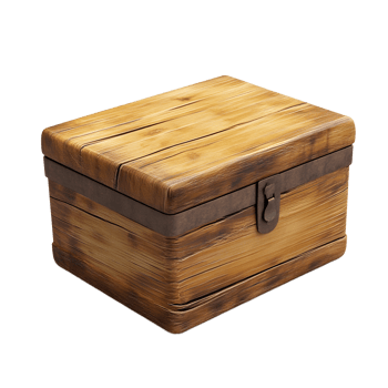 Detailed 3D Model of a Rustic Wooden Chest png