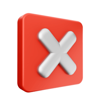 A red x symbol on a black background png