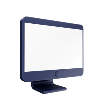 A computer monitor with a white screen on it png