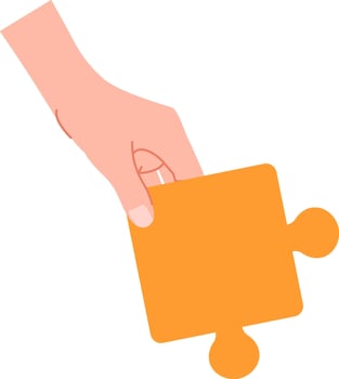 Hand With Puzzle Piece vector