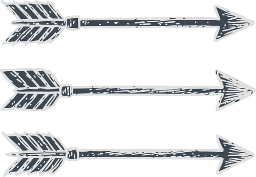 Stylish Hand Drawn Arrows Decorative Element vector