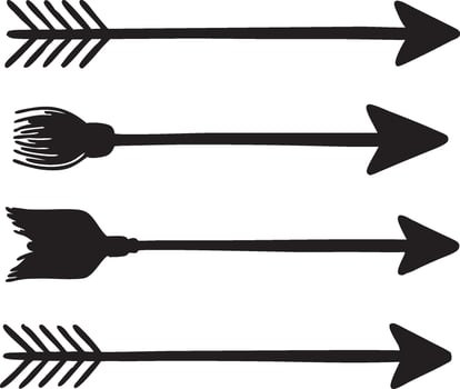 Stylish Hand Drawn Arrows Decorative Elements vector