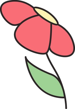 Simple Flower with Leaf Element vector