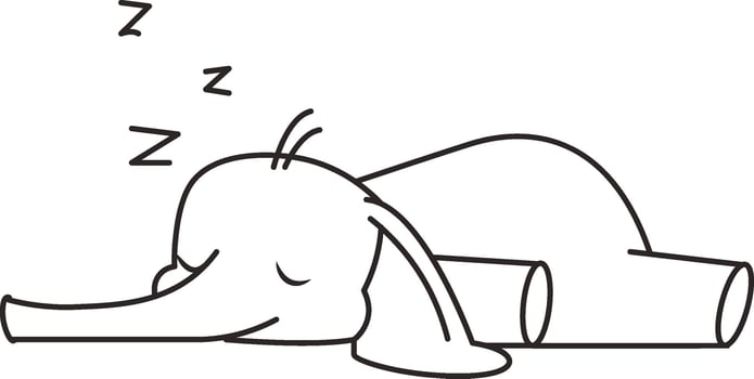 Sleeping Elephant with Z's vector