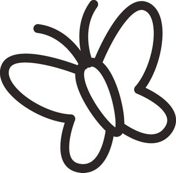 Minimalist Butterfly Outline Drawing vector