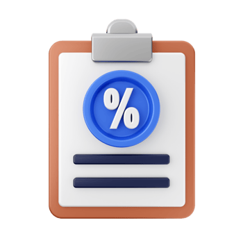 Clipboard with percentage sign and percent icon png