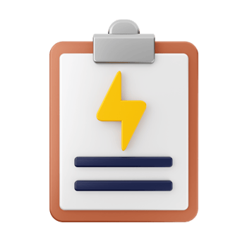 A clipboard with a lightning bolt icon on it png