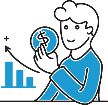 Investor and Graph Illustration png
