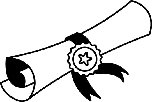 black and white illustration of a diploma vector