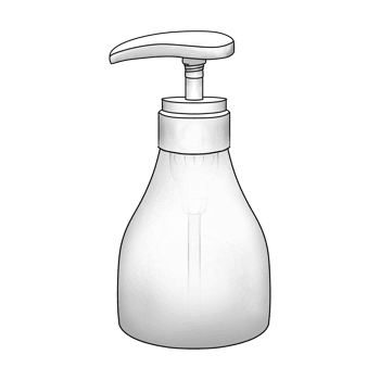 White and transparent pump bottle isolated cartoon illustration png