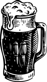 A vintage style illustration of cold beer glass vector