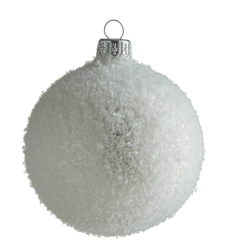 Christmas ball covered with snow cut out isolated transparent background png