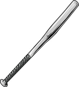silver baseball bat vector