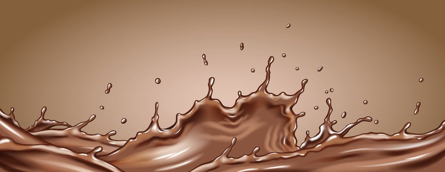 Vivid illustration of a chocolate liquid splash. Captured in motion, it creates an energetic and dynamic visual. Rich brown tones enhance this mesmerizing image. vector