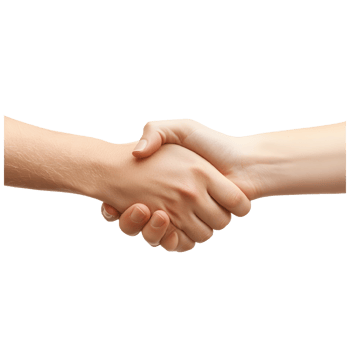 Two hands shaking, symbolizing partnership. png