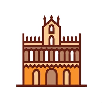 Flat fort object icon design vector