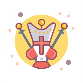 Flat king helmet icon design vector