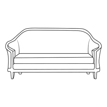 cabriole sofa, Minimalist Line art outline drawing vector