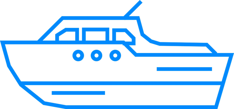Outline of a Modern Speedboat in Simple Design png