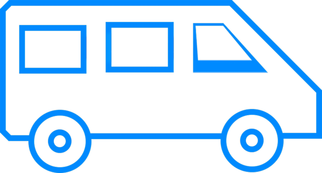 Blue Van Outline Graphic for Transportation and Travel Themes png