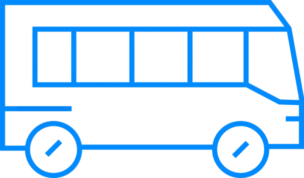 Minimalist Blue Outline of a Simple Delivery Van Illustration png