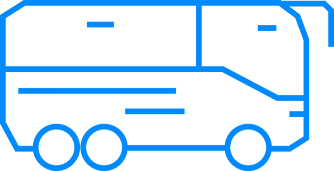 Outline of a Modern Delivery Truck with Simple Blue Design png