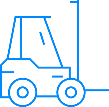 Outline of Industrial Forklift for Warehouse and Supply Chain Use png