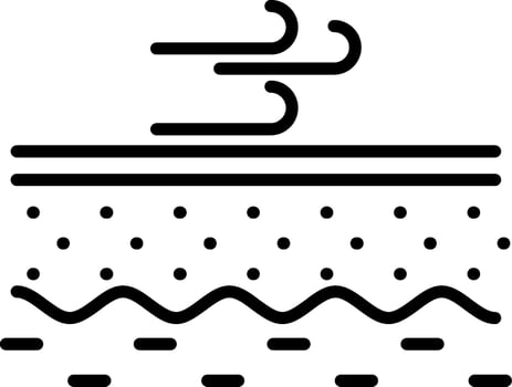 A black and white illustration of a wave on a beach vector