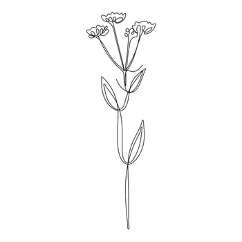 Minimalist single line flower drawing. Elegant botanical illustration perfect for tattoos, wall art, logo design, or nature-themed decor vector