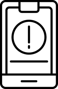 A black and white icon of a clipboard with an exclamation mark vector