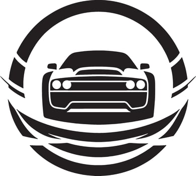 Black and white logo for a car dealership vector