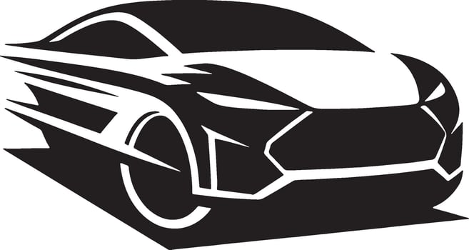 A black and white image of a car vector
