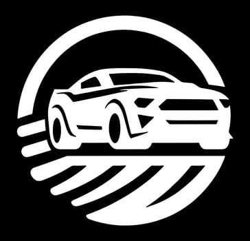 White car logo on a black background vector