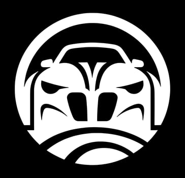 A car logo with a background. vector