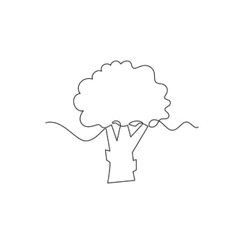 one line art Broccoli illustration. line art, one continuous line, simple, hand drawn and sketch style. for icons, symbols, signs or logos vector