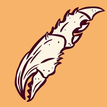 Crab Claw Illustration Vintage Style Seafood Graphic vector