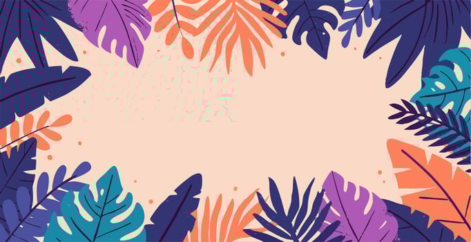 Tropical Leaf Border Background Design vector