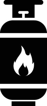 gas cylinders Icon. isolated on white Background. gas stove with a flame icon vector