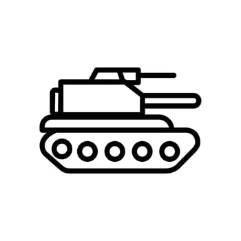 A line art illustration of a military tank. Simple icon design. vector