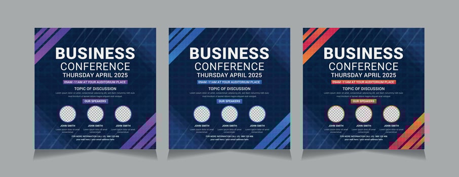 business conference event Social Media Post Templates, illustration eps 10 vector
