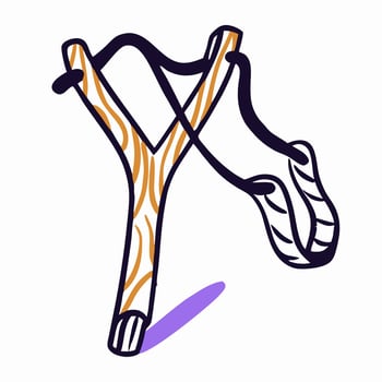 Hand drawn Wooden Sling Shot Illustration vector