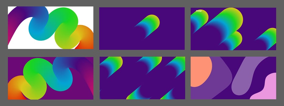 Vibrant Gradient Poster and Cover Designs Backgrounds vector