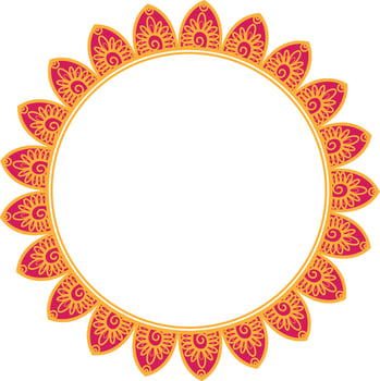Decorative Mandala Frame with Floral Petal Border vector