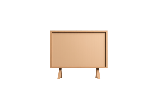 A wooden easel frame designed for displaying artwork or messages. png